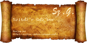 Szitár Gábor névjegykártya