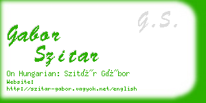 gabor szitar business card